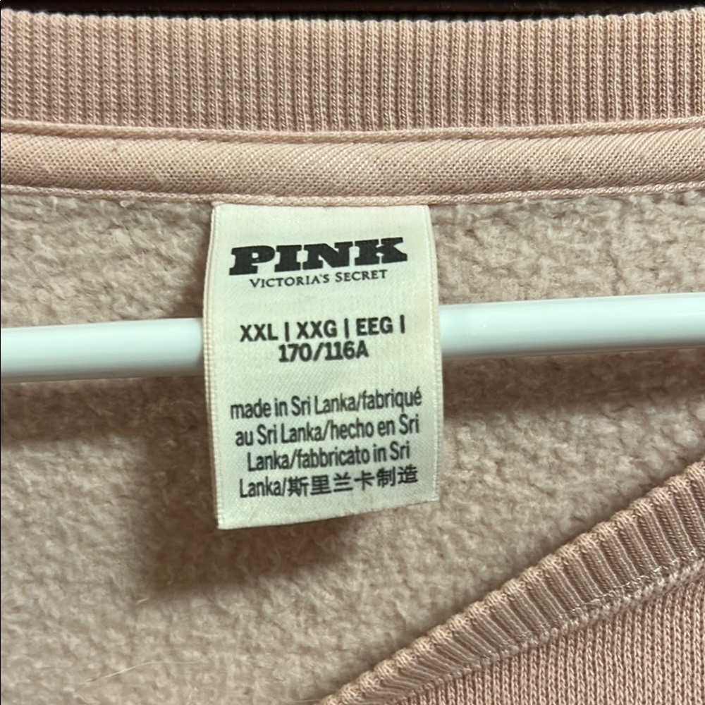 PINK Victoria's Secret Cream Boxy Cropped Hoodie - Picture 2 of 5